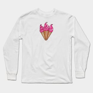 Pink ice cream cones Long Sleeve T-Shirt